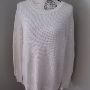 Loft Ivory Crewneck Sweater NWT LARGE
